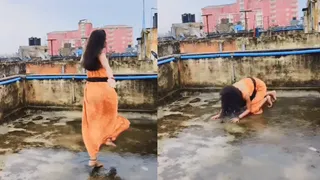 Viral Video: Girl’s Rain Dance Turns Into Nightmare As She Falls Face First On Her Roof